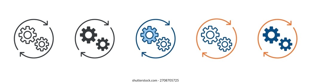 Conjunto de iconos de automatización Colección de estilos múltiples