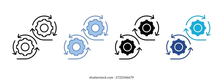Conjunto de iconos de automatización Colección de estilos múltiples