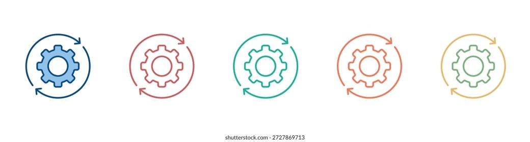 Conjunto de iconos de automatización Colección de estilos múltiples