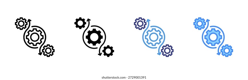 Conjunto de iconos de automatización Colección de estilos múltiples