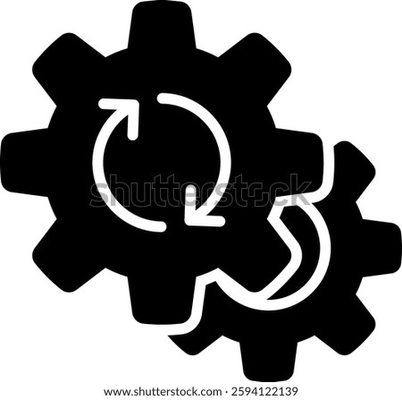 Automation Icon for Smart Workflow and AI Efficiency. Glyph icon