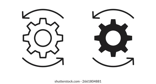 Automation icon vector editable. black vectors set