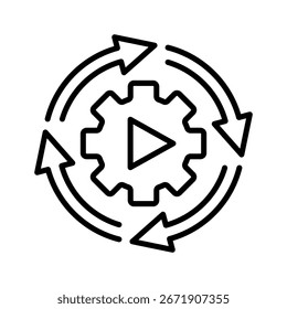 Ilustración del Vector del icono de la automatización, fondo blanco