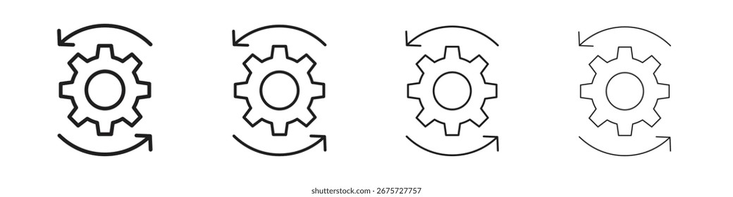 Icono de automatización Ilustración vectorial, icono de diseño de línea. Trazos editables.