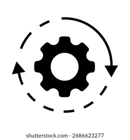 Vetor de ícone de automação. Sinal de ilustração de otimização. Símbolo de autorização. Logo editável.