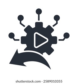 automation icon. vector.Editable stroke.linear style sign for use web design,logo.Symbol illustration.