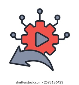 automation icon. vector.Editable stroke.linear style sign for use web design,logo.Symbol illustration.