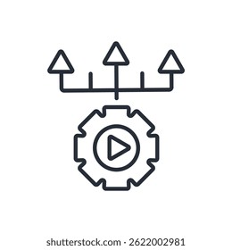ícone de automação. vetor.Editável símbolo de estilo traço.linear para usar web design,ilustração logo.Symbol.