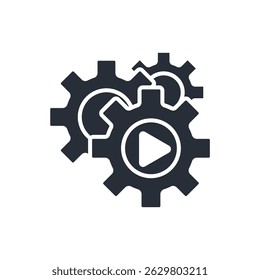 ícone de automação. vetor.Editável símbolo de estilo traço.linear para usar web design,ilustração logo.Symbol.