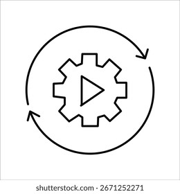 automation icons. simple line vector illustration