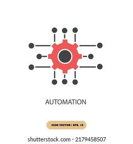 símbolos de automatización elementos vectores para web infográfica