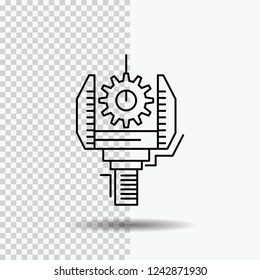 Automation, industry, machine, production, robotics Line Icon on Transparent Background. Black Icon Vector Illustration