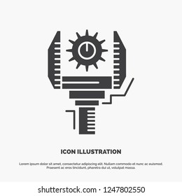Automation, industry, machine, production, robotics Icon. glyph vector gray symbol for UI and UX, website or mobile application