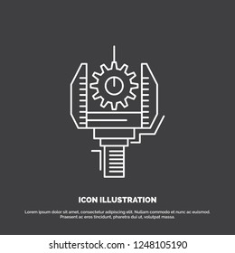 Automation, industry, machine, production, robotics Icon. Line vector symbol for UI and UX, website or mobile application
