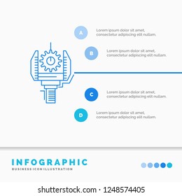 Automation, industry, machine, production, robotics Infographics Template for Website and Presentation. Line Blue icon infographic style vector illustration