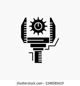 Automation, industry, machine, production, robotics Glyph Icon. Vector isolated illustration