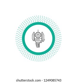 Automation, industry, machine, production, robotics Line Icon. Vector isolated illustration