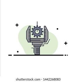 Automation, industry, machine, production, robotics Flat Color Icon Vector