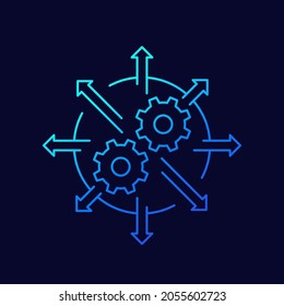 automation and integration line icon, vector