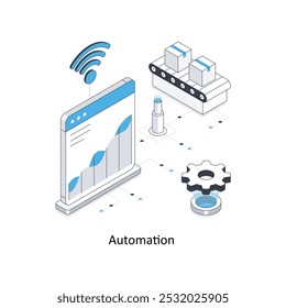 Automation isometric stock illustration. EPS File stock illustration