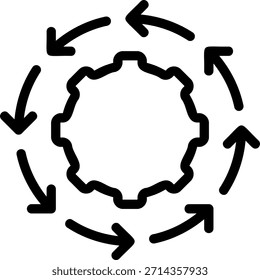Icono de línea de automatización Ilustración Vector