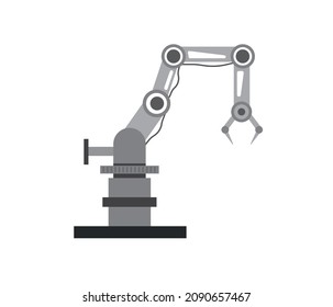 Icono de línea de automatización. Concepto de tecnología robótica, signo de mano robótica sobre fondo blanco.
