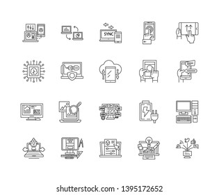 Automation line icons, signs, vector set, outline illustration concept 