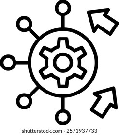 Automation Line Vector Icon Design