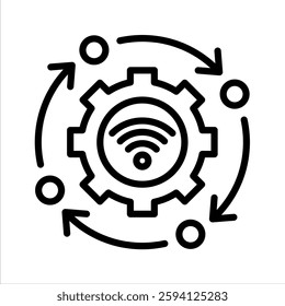 Automation Line Vector Illustration On White Background.