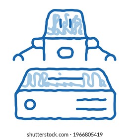 automation machine learning sketch icon vector. Hand drawn blue doodle line art automation machine learning sign. isolated symbol illustration