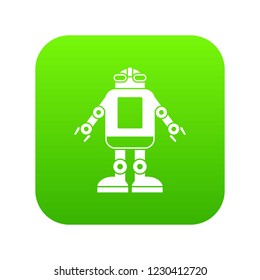 Automation machine robot icon digital green for any design isolated on white vector illustration