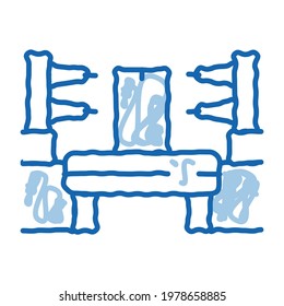automation manufacturing sketch icon vector. Hand drawn blue doodle line art automation manufacturing sign. isolated symbol illustration