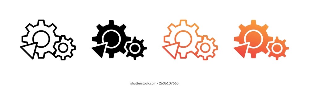 Automation Multi Style Icon Set Vector