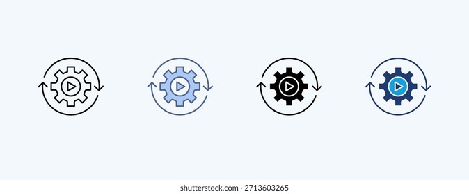 Vetor de ilustração de múltiplos ícones de automação