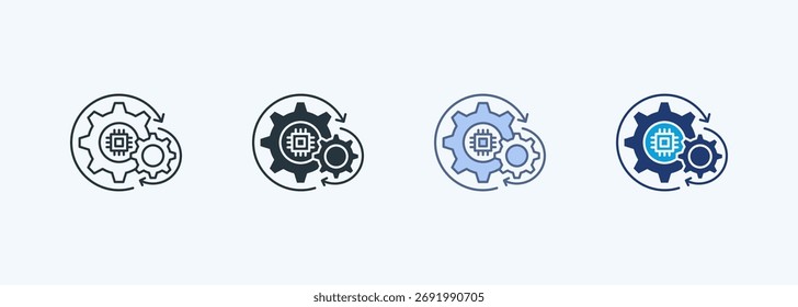 Coleção de Ícones de Vários Estilos de Automação