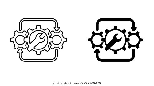 Design gráfico de ícone de automação e otimização. Ilustrações de ícone de vetor