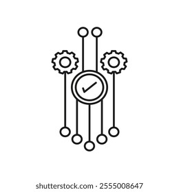 Automation and optimization icon Simple thin line flat symbol