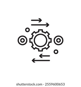 Automation and optimization icon Thin line art collection