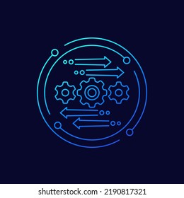 automation and optimization process icon, linear design