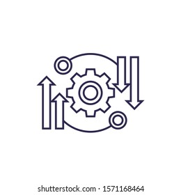 Automatisierungs- und Optimierungsprozess, Vektorillustration-Zeilensymbol