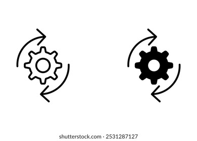 Automation and optimization vector illustration set. Operation process optimize sign. Effective production system technology vector icon in suitable for apps