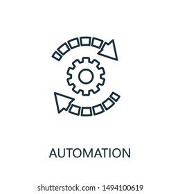 Automation outline icon. Thin line concept element from productivity icons collection. Creative Automation icon for mobile apps and web usage.