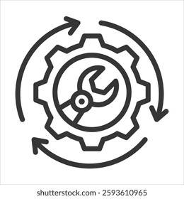Automation Outline Icon Vector Illustration