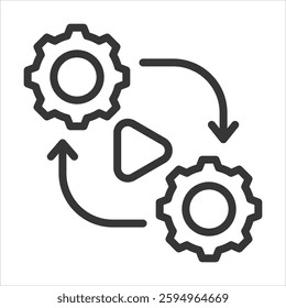 Automation Outline Icon Vector Illustration