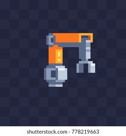Automation. Pixel art icon. Robot hand controller. 8-bit sprite. Isolated abstract vector illustration.