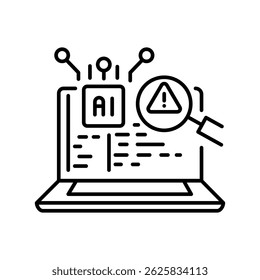 automation proofreading editing black line icon for digital and print projects.  Minimal clean icons for apps and websites. Modern simple icons for UI UX and branding