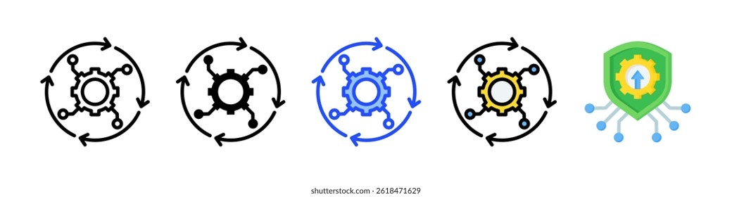 Coleção De Ícones De Revolução De Automação Com Vários Estilos