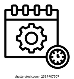 Automation Schedule Vector Line Icon Design For Persoanl And Commercial Use