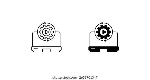 automation set icon with white background vector stock illustration