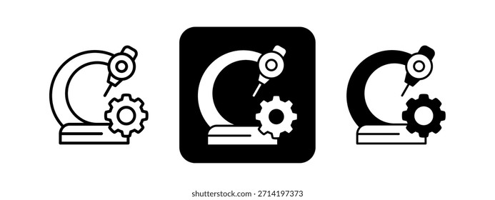 Automatización Conjunto de Ilustración vectorial de dibujo de líneas de color sólido y negro